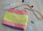 sac soleil d'été au crochet rose et jaune