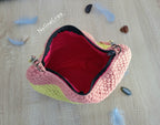 sac au crochet rose et jaune