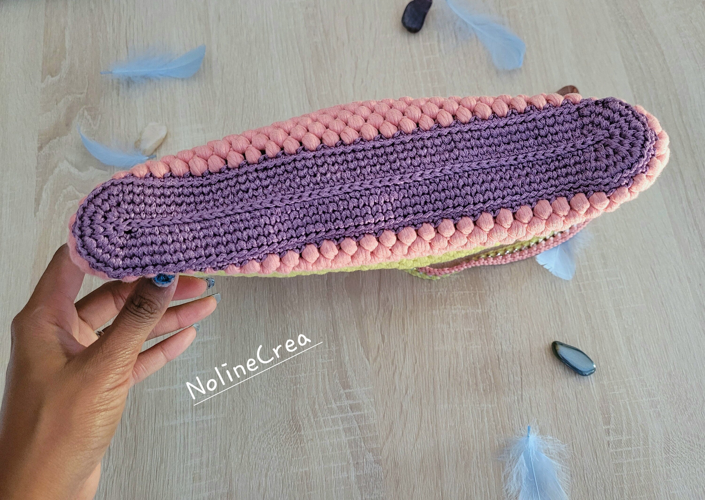 Sac crochet rose et jaune