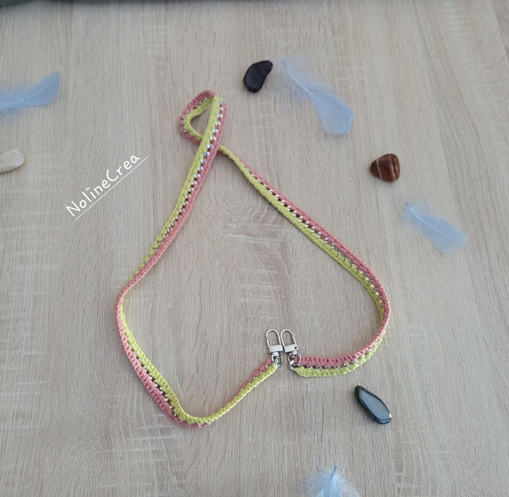 Sac crochet jaune et rose