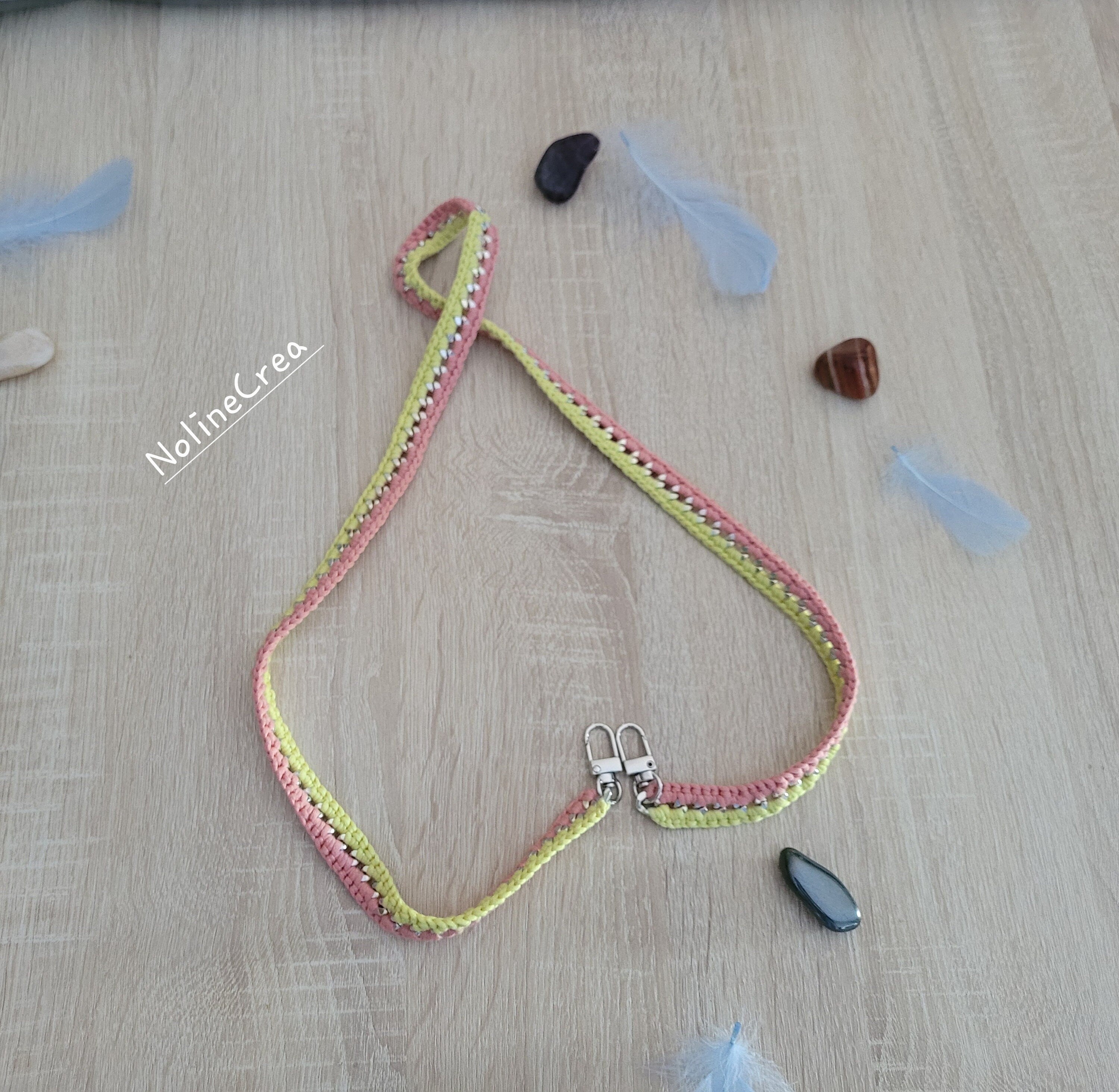Sac crochet jaune et rose
