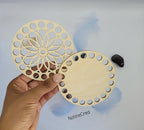 set de deux base en bois de 10cm pré-percé pour création au crochet