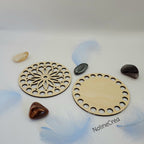 set de deux base en bois de 10cm pré-percé pour création au crochet