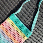 Totebag arc-en-ciel fait main au crochet