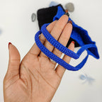 Petit totebag au crochet bleu et noir, fait main